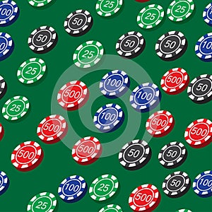 Poker Chips Seamless Pattern