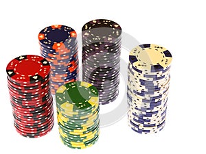 Poker Chips Stacked Casino photo