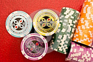 Poker chips stacks