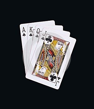 Poker clubs of J Q K A playing cards photo