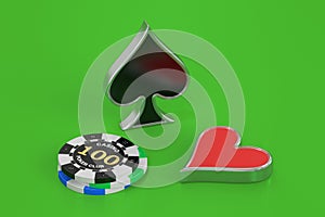 Poker concept, 3D rendering