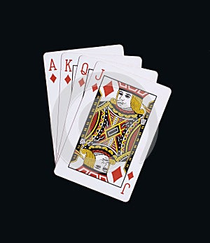 Poker diamonds of J Q K A playing cards photo