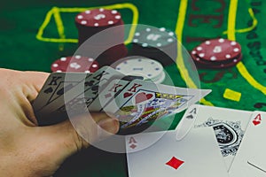 poker game Player looking