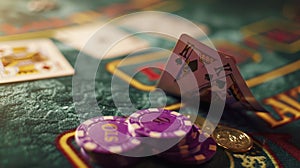 The poker hand and chips.AI generated image