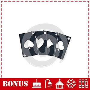 Poker icon flat