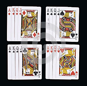 Poker J Q K A playing cards photo