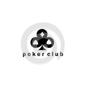 Poker logo illustration abstract template design vector