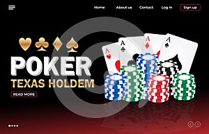 Poker online landing page template