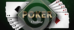 Poker online and royal flush of the suit of diamonds and spades