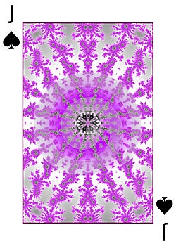 Poker playing card with lilas snowflake in ultra violet color