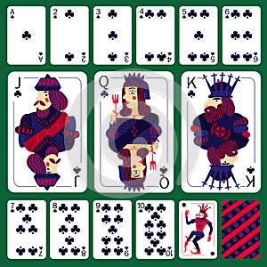 Poker Playing Cards Club Suit Set