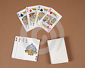 Poker playing cards  full deck. Classic design of playing cards poker Games.