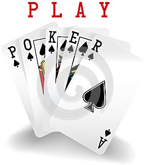 Poker Playing Cards Win Hand