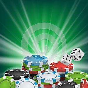 Poker Poster Vector. Online Poker Gambling Casino Billboard Sign. Jackpot Advertising Concept Illustration.