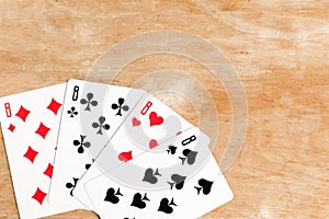 Poker quads playing card