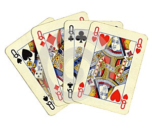Poker of queens cards
