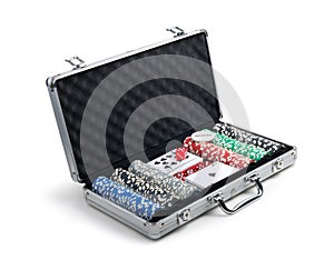 Poker set in case