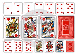 Poker size Heart playing cards plus reverse