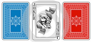 Poker size Joker playing card plus reverse