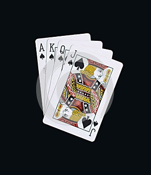 Poker spades of J Q K A playing cards photo