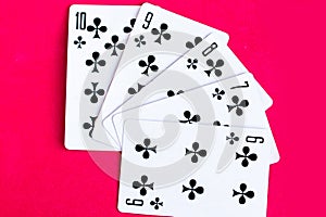 Poker straight flush playing cards