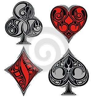 Poker Symbols on white background. photo