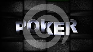 Poker Text Animation in Slot Machine Combination, Rendering, Background, Loop, 4k