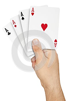 Poker Winning Hand Aces Ace Cards Isolated