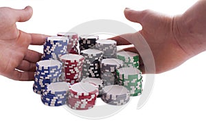 Pokerchips with hands