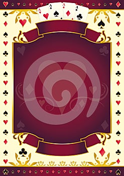 Pokergame heart red background