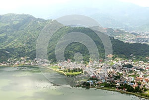 Pokhara city near the lake