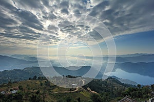 Pokhara view from Sarangkot, Nepal, Asia