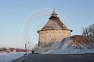 Pokrovskaya Tower, built the end of the XV century - the beginning of the XVI century. Pskov. Russia.
