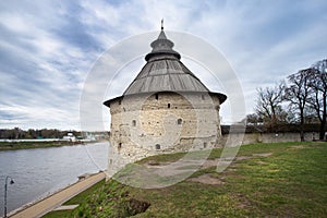 Pokrovskaya tower in Pskov city, Russia