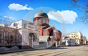 Pokrovsky Orthodox Cathedral and Bachurina`s Mansion, Novokuznetskaya Street, Moscow photo