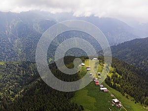 Pokut plateau and Kackar mountains, Aerial view, Turkey