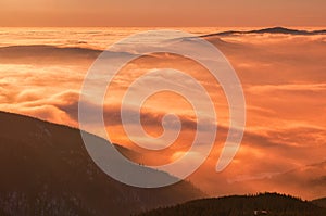 Polana mountains under inversion from Mala Chochula