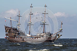 Poland Baltic Sea old sailing ship