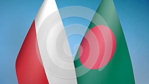 Poland and Bangladesh two flags