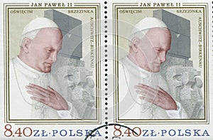 POLAND, circa 1982: postage stamp printed in Poland showing an image of John Paul II, circa 1982