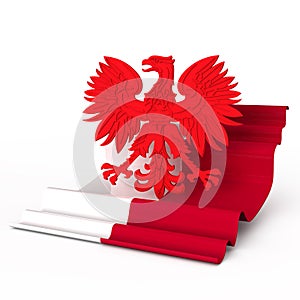 Poland coat of arm flag eagle