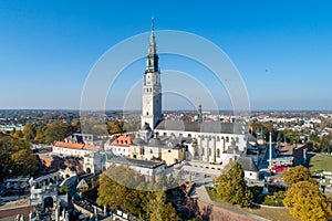 Poland, Czestochowa. Jasna GÃ³ra fortified monastery and church on the hill. Famous historic place and Polish Catholic pilgrimage