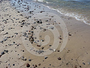 Poland, ÃÂeba - the pebbles on the beach. photo