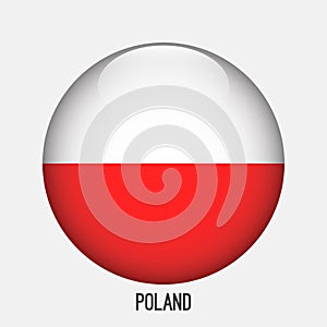 Poland flag in circle shape.