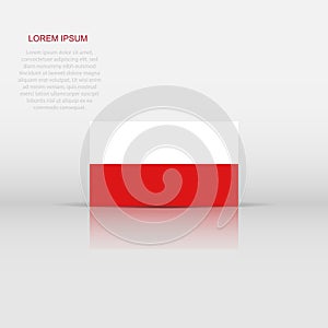 Poland flag icon in flat style. National sign vector illustration. Politic business concept