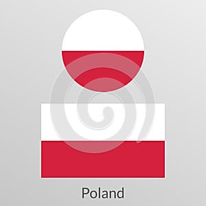 Poland flag set. Polish national symbol. Vector illustration.