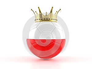 Poland flag soccer ball with crown