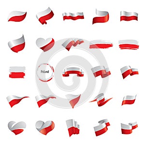 Poland flag, vector illustration