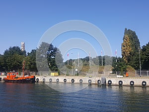 Poland, Gdansk - the port and monument in Westerplatte.