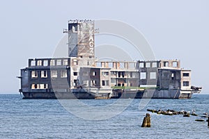 Poland, Gdynia. Old Luftwaffe factories for the production of aerial torpedoes. Baltic sea photo